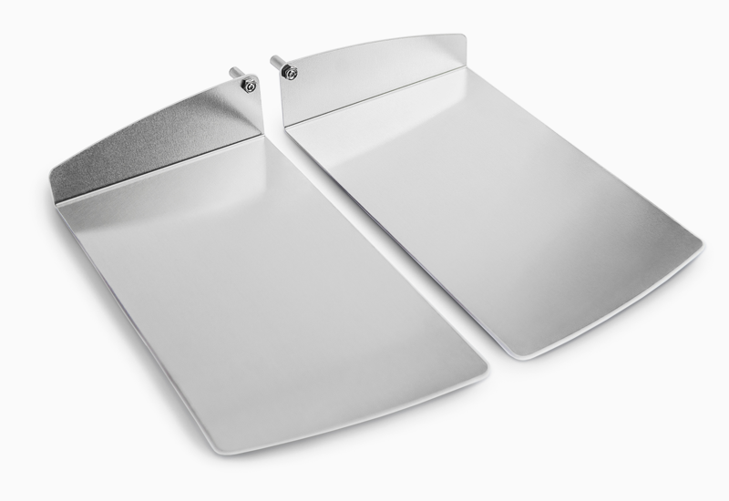 Aluminum electrodes used in treating excessive sweating of hands and feet. 